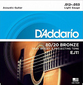 Струны для акустической гитары D'Addario EJ11 12-53