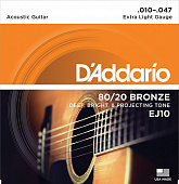 Струны для акустической гитары D'Addario EJ10 10-47