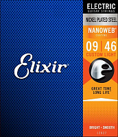 Струны для электрогитары Elixir Nanoweb 9-46 Custom Light (12027)