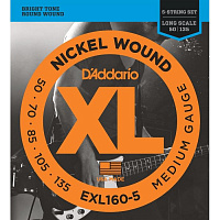 Струны для бас-гитар D'Addario EXL160-5 50-135