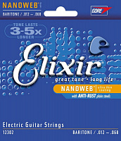 Струны для электрогитары Elixir Nanoweb 12-68 Baritone (12302)
