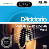 Струны для акустической гитары D'Addario EXP11 12-53