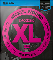 Струны для бас-гитар D'Addario EXL170-5SL 45-130