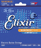 Струны для электрогитары Elixir Nanoweb 10-56 Light 7set (12057)