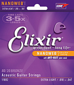 Струны для акустической гитары Elixir Nanoweb Extra Light 10-47 (11002)