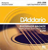 Струны для акустической гитары D'Addario EJ19 12-56