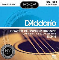 Струны для акустической гитары D'Addario EXP16 12-53
