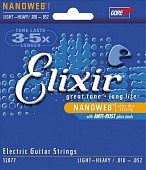 Струны для электрогитары Elixir Nanoweb 10-52 Light-Heavy (12077)